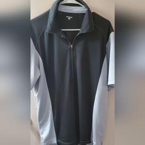 Patagonia Black And Gray Textured Shirt With 1/4 Zipper. Sz L